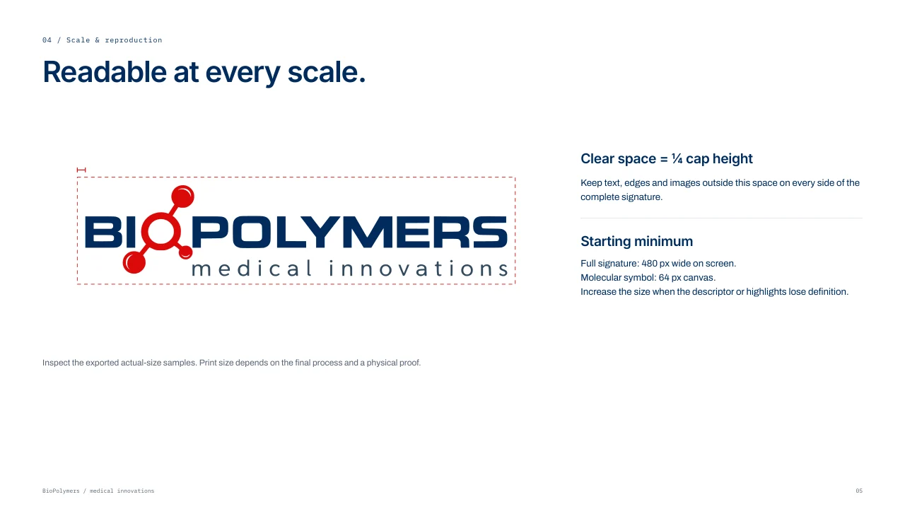 BioPolymers: Minimum-size and spacing guidance.