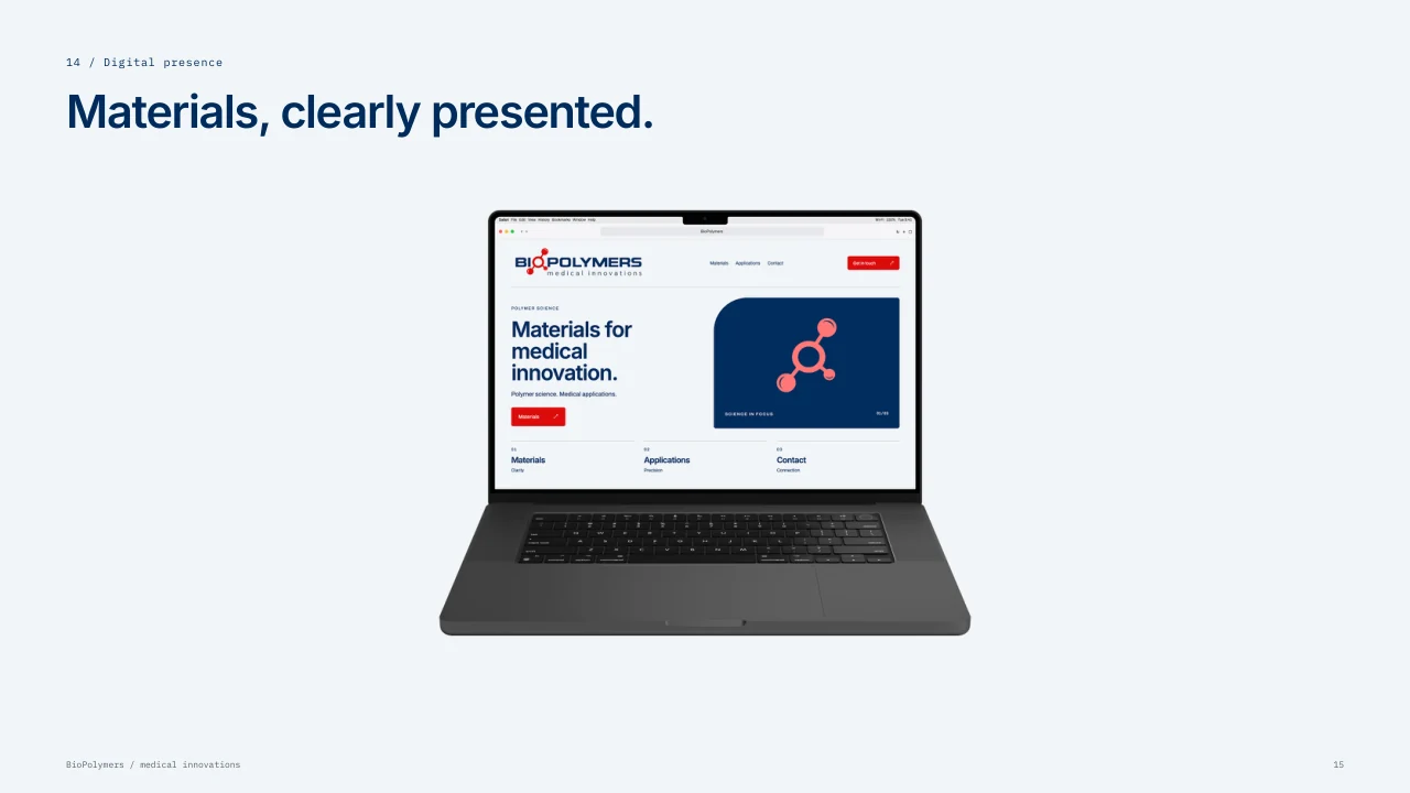 BioPolymers: The desktop website application.