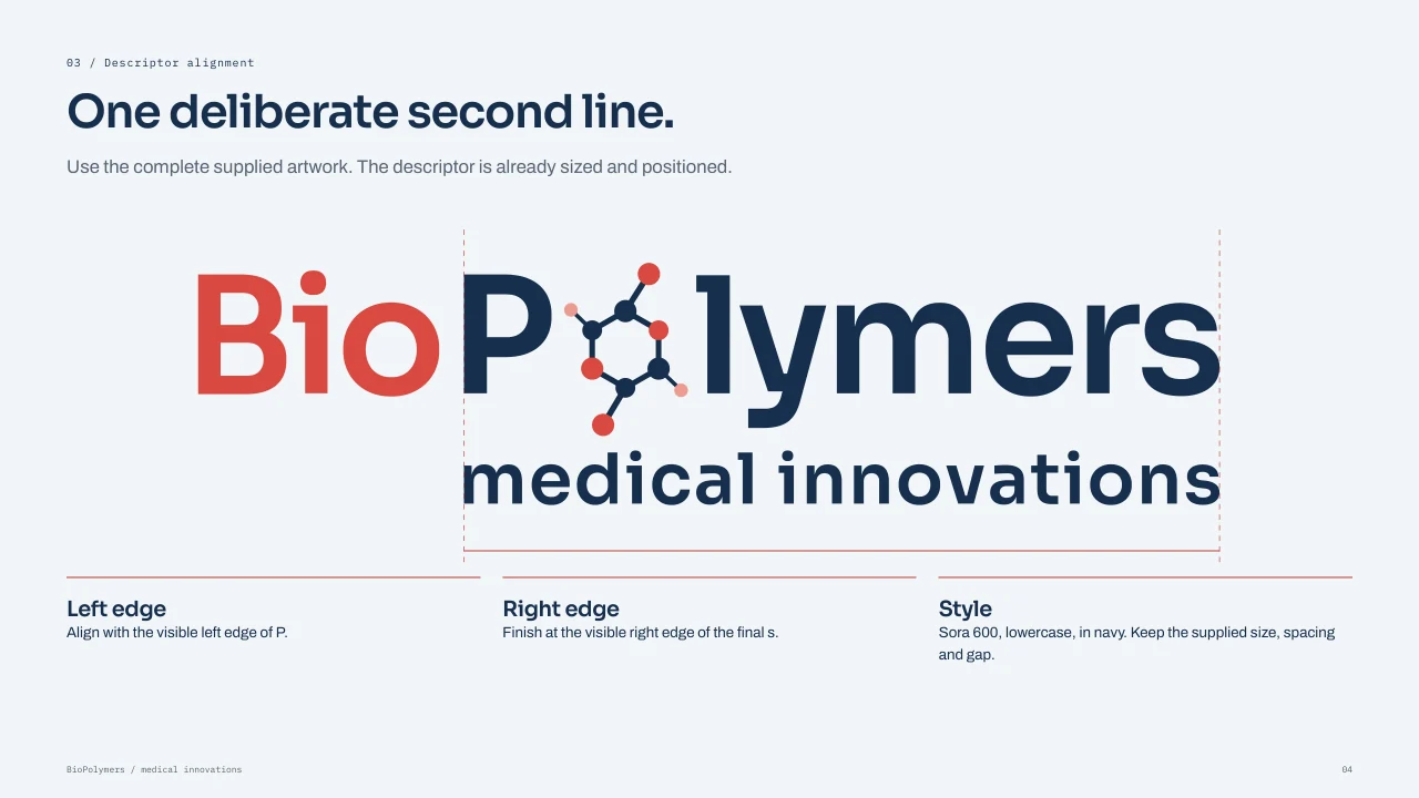 BioPolymers: Alignment of the descriptor.
