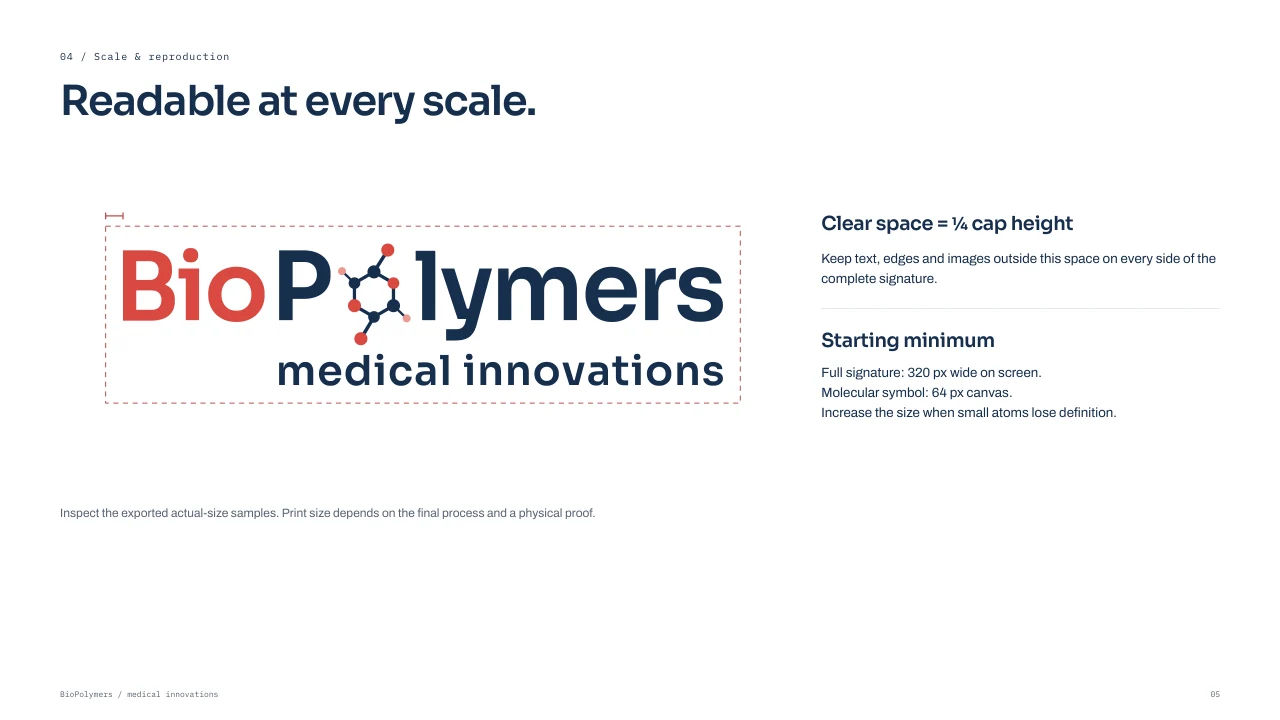 BioPolymers: Minimum-size and spacing guidance.