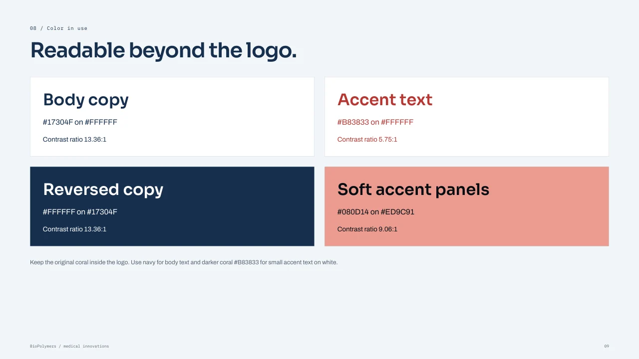 BioPolymers: Text contrast examples.