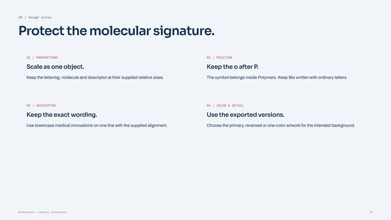 BioPolymers: Rules for protecting the molecular signature.