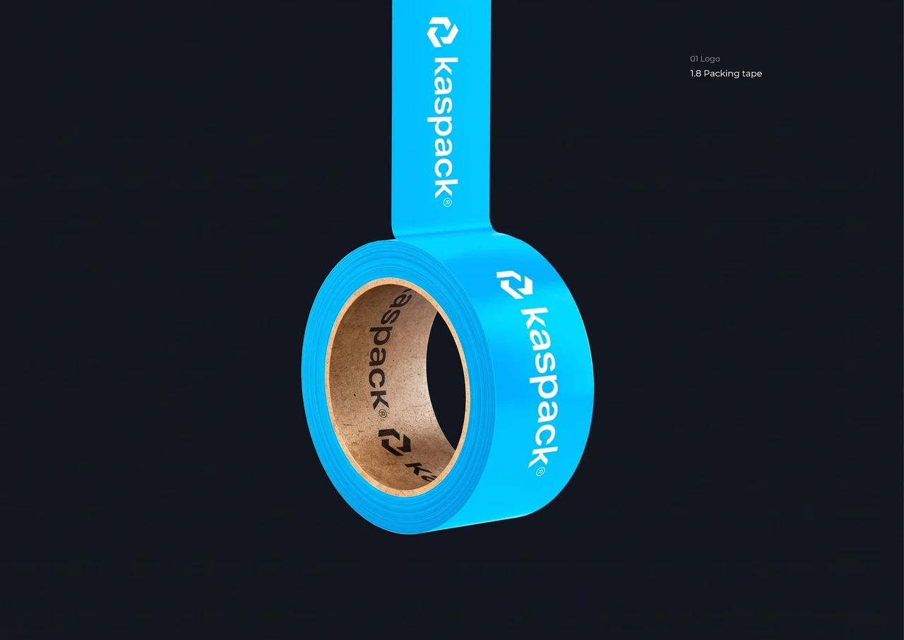 Kaspack: The symbol repeated on packaging tape.