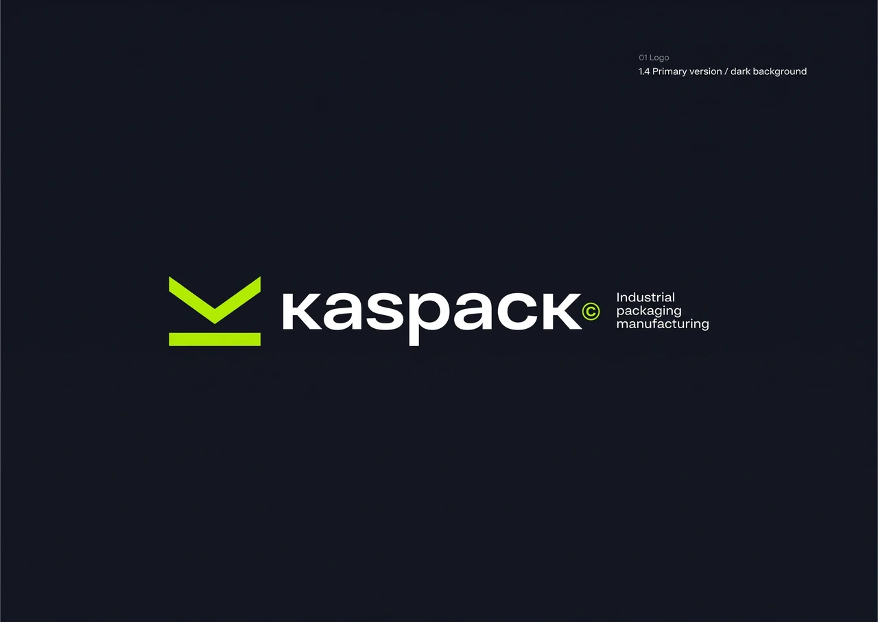 Kaspack: Primary signature on a dark background.