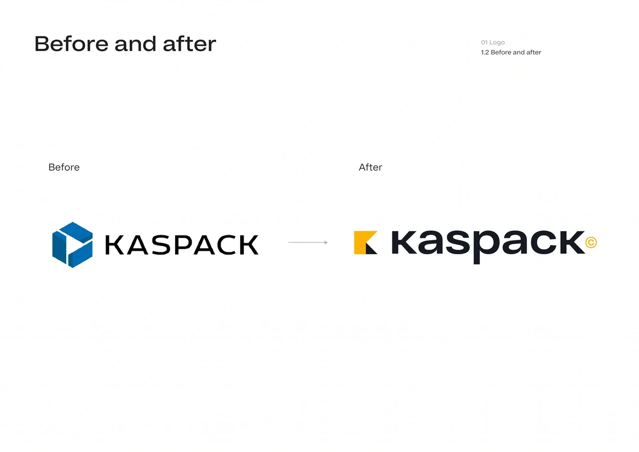 Kaspack: The proposed identity beside its predecessor.