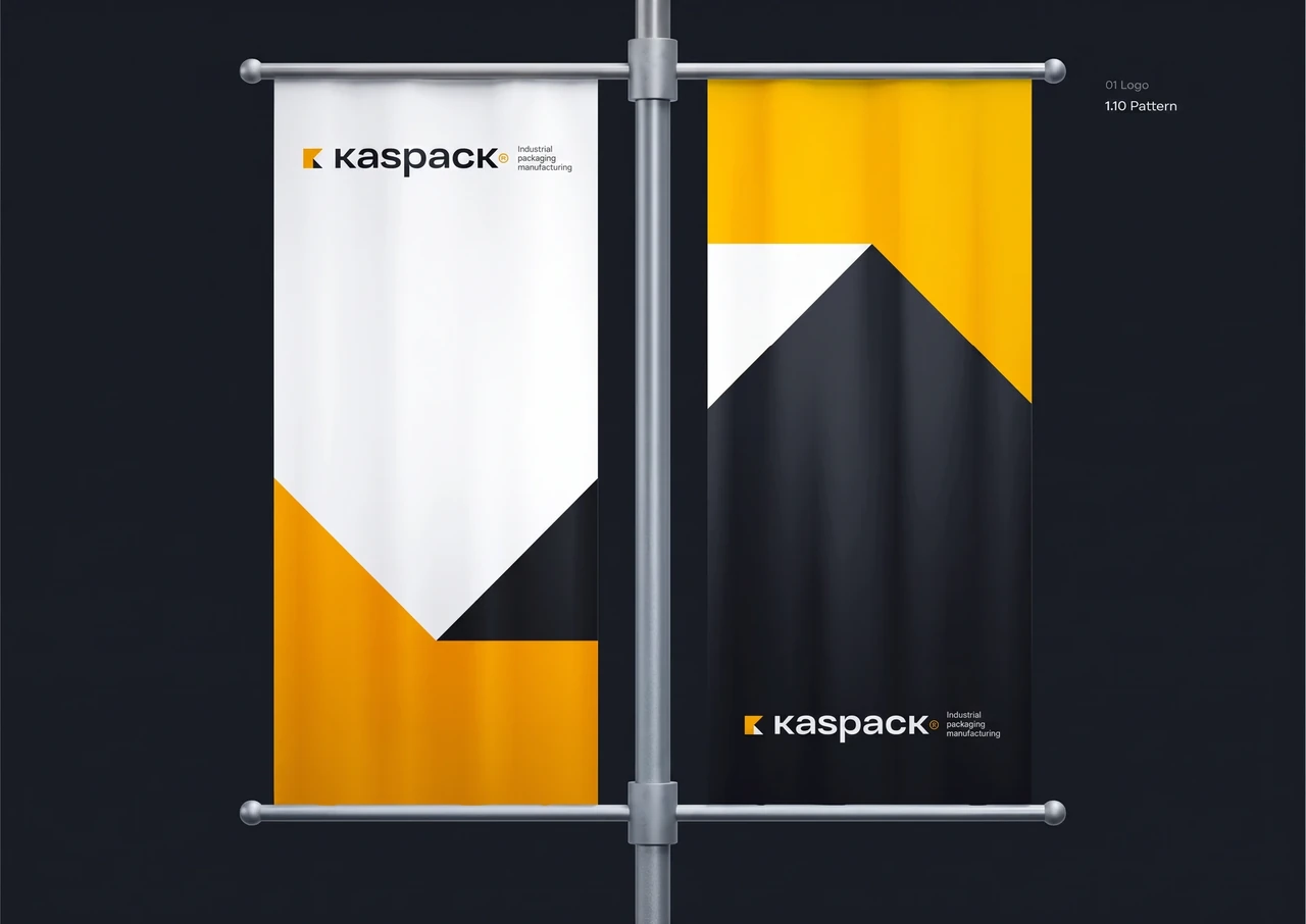 Kaspack: The graphic system on display banners.