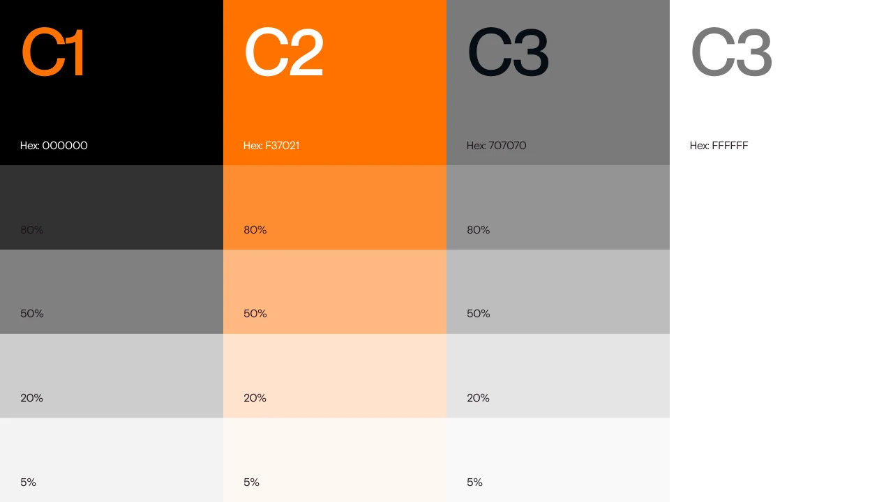 Max and Mark: The revised F37021 orange palette.