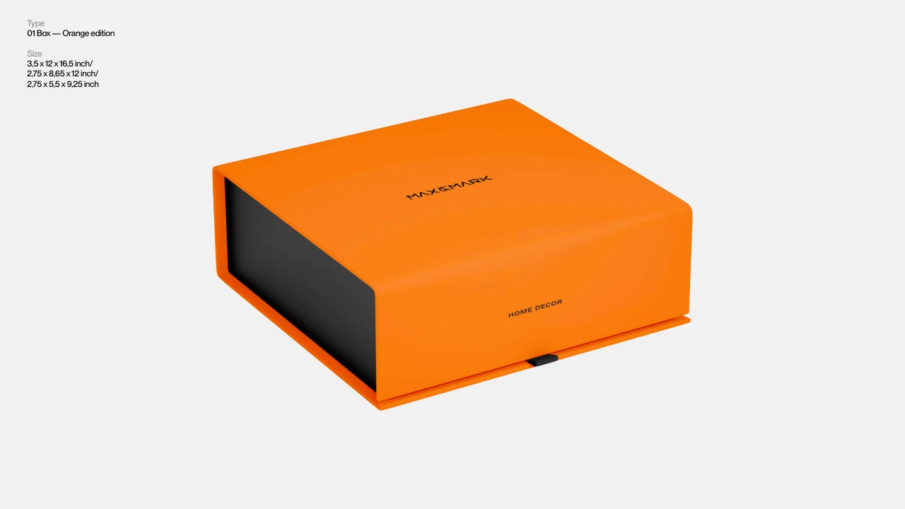 Max and Mark: The first orange box, closed.