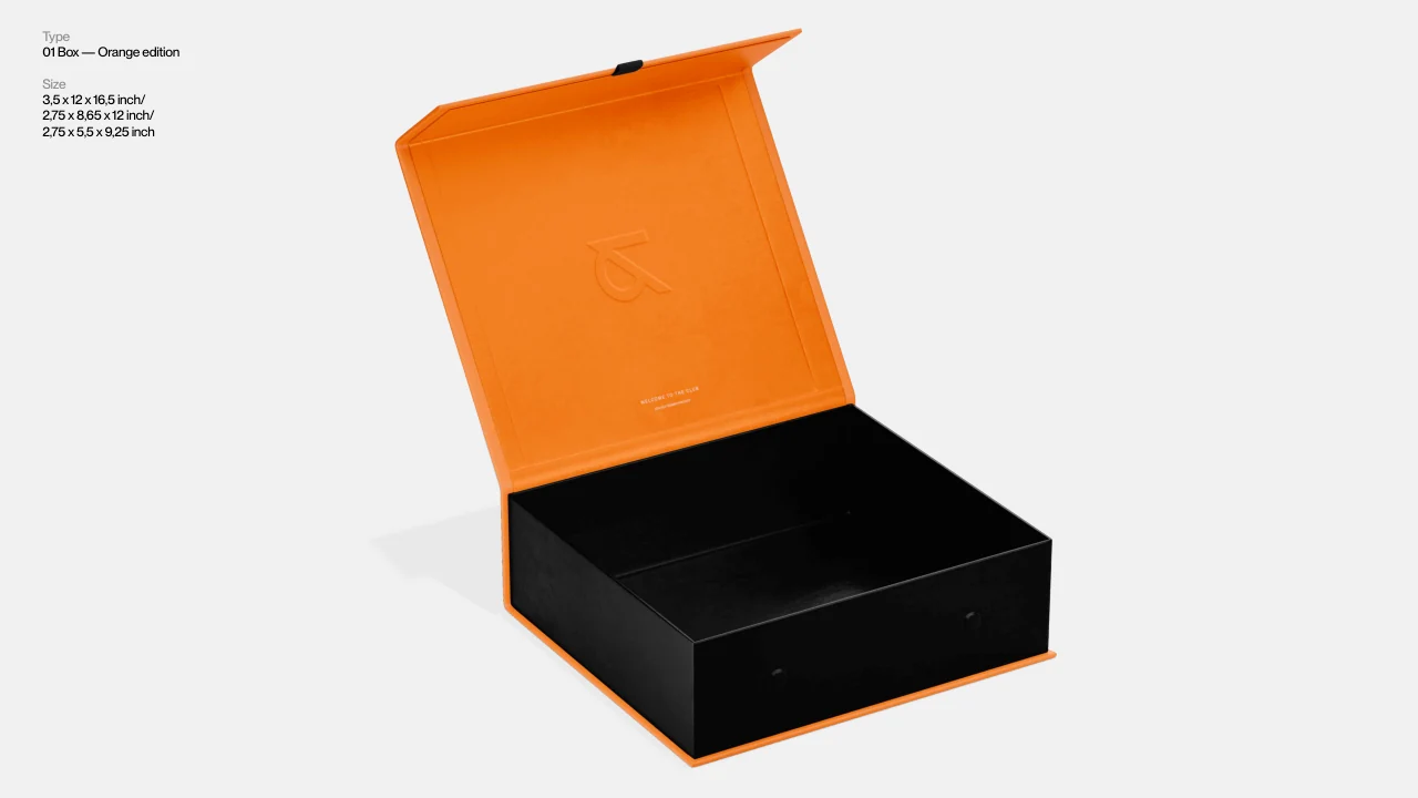 Max and Mark: The first orange box, open.