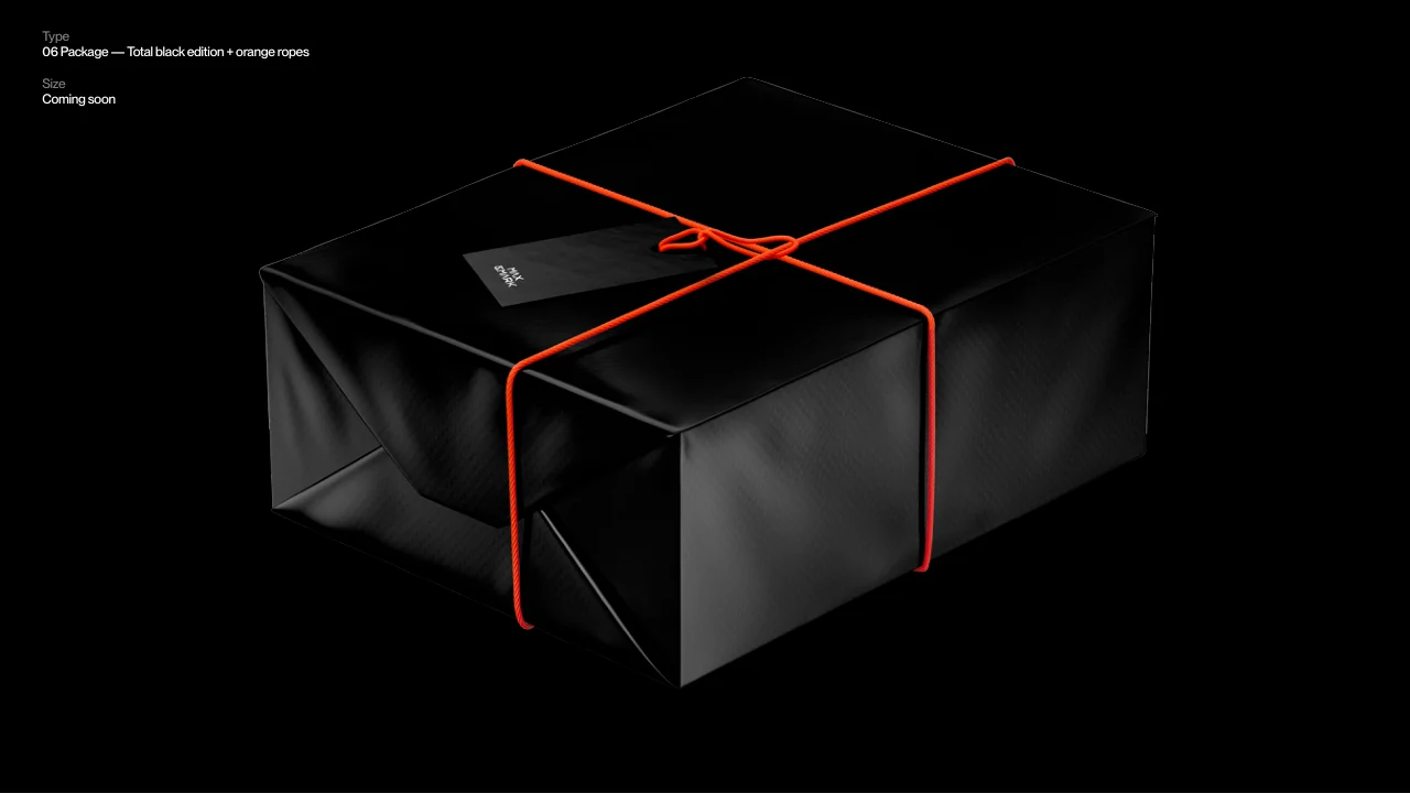 Max and Mark: Black wrapping with orange cord.