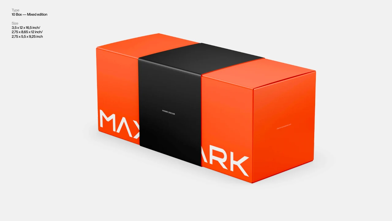 Max and Mark: A mixed-colour delivery box.