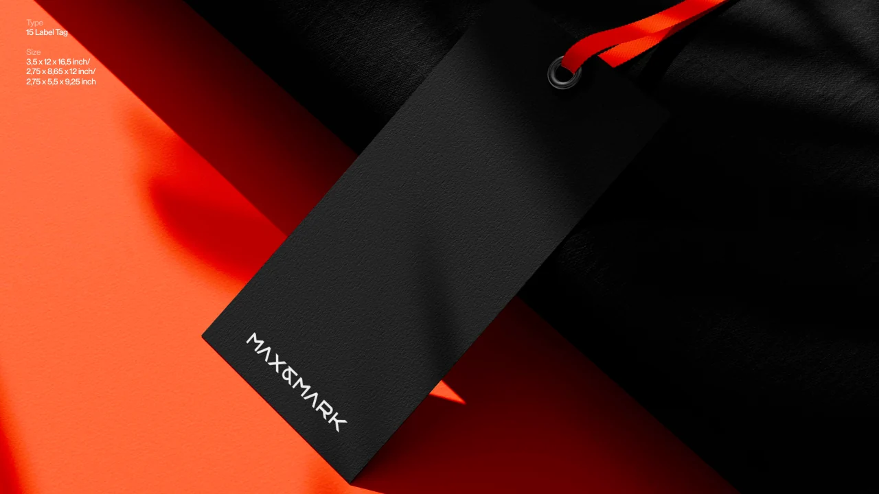 Max and Mark: A black label tag.