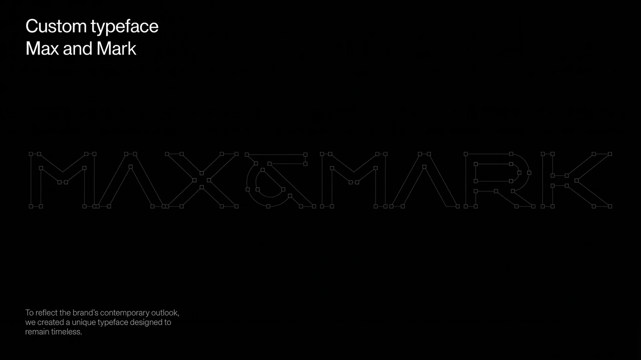 Max and Mark: Construction of the custom wordmark.