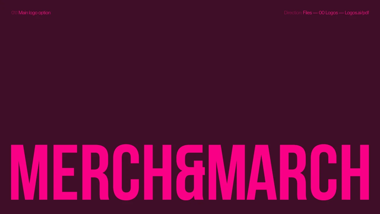 Merch and March: The horizontal primary signature.