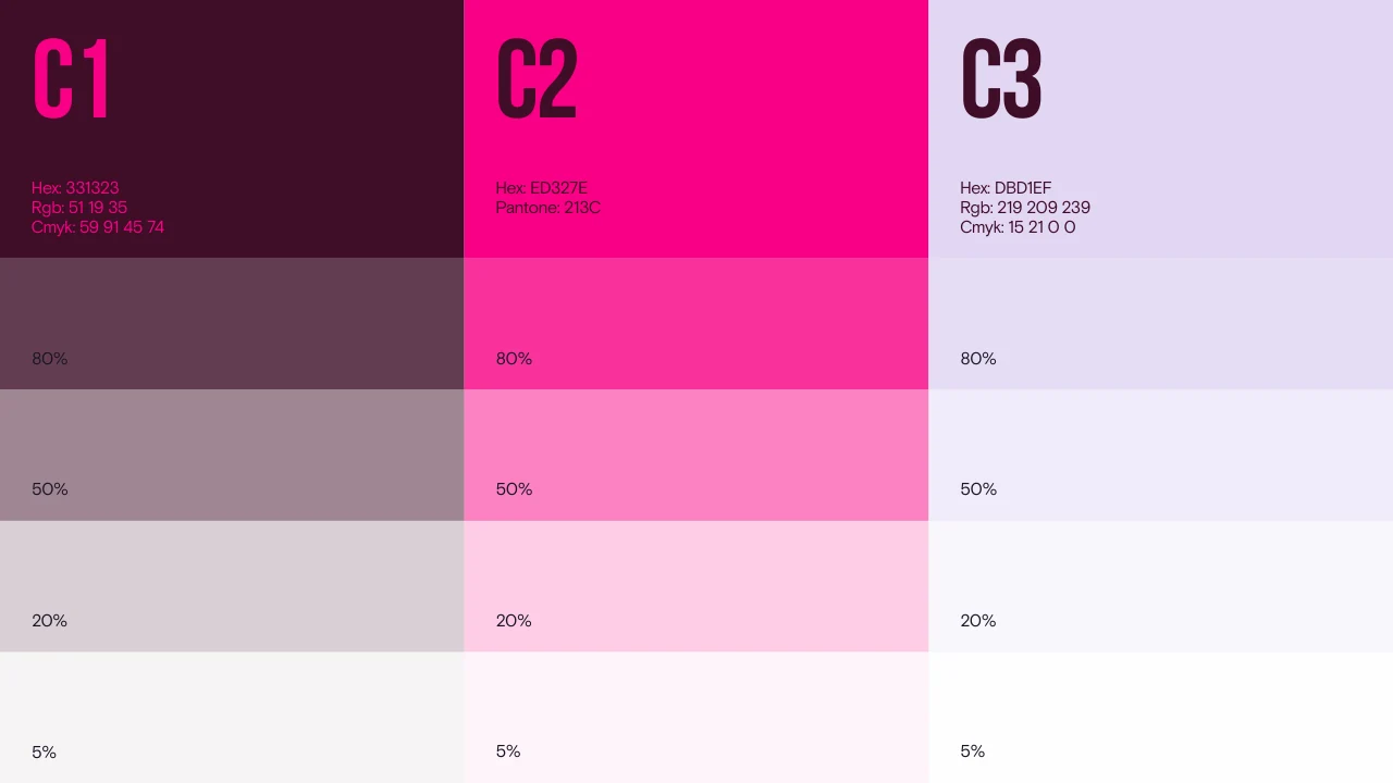 Merch and March: The colour palette and tint ranges.
