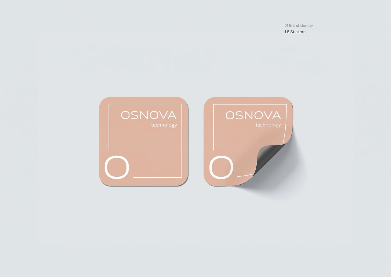 Osnova: Branded sticker design.