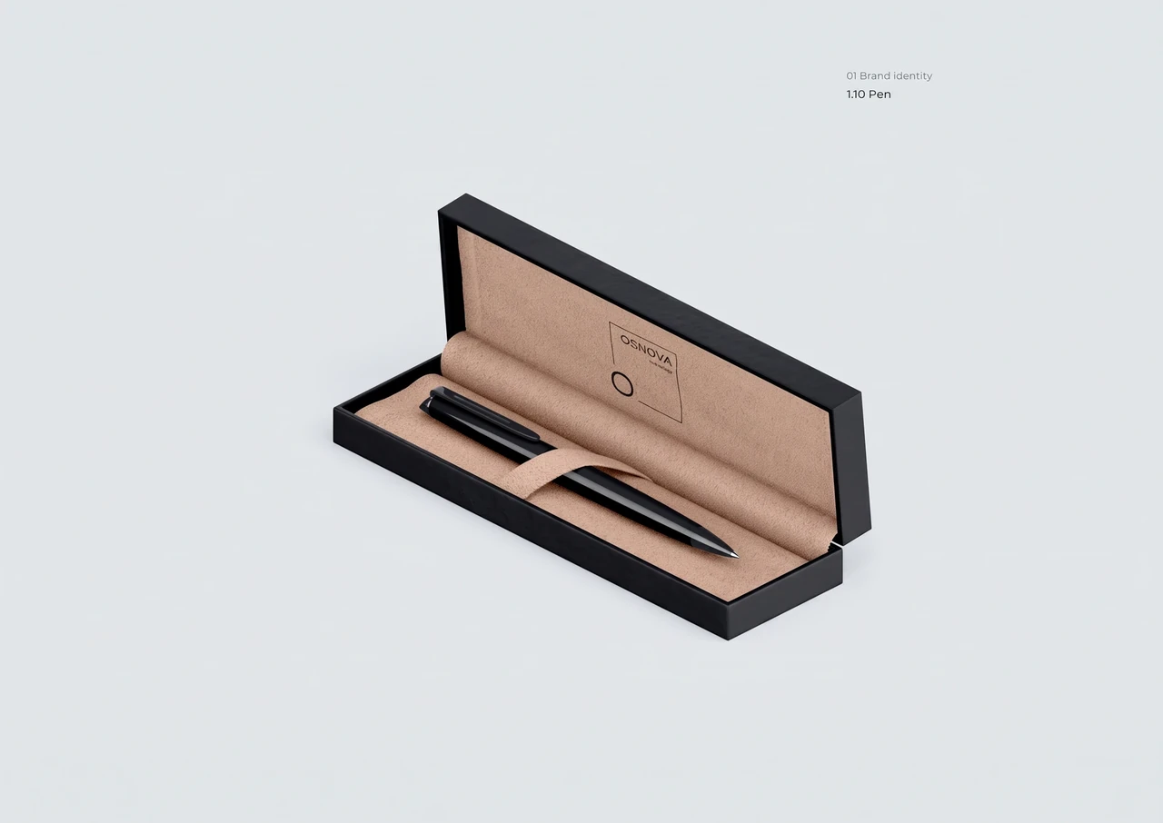 Osnova: Presentation packaging for a pen.