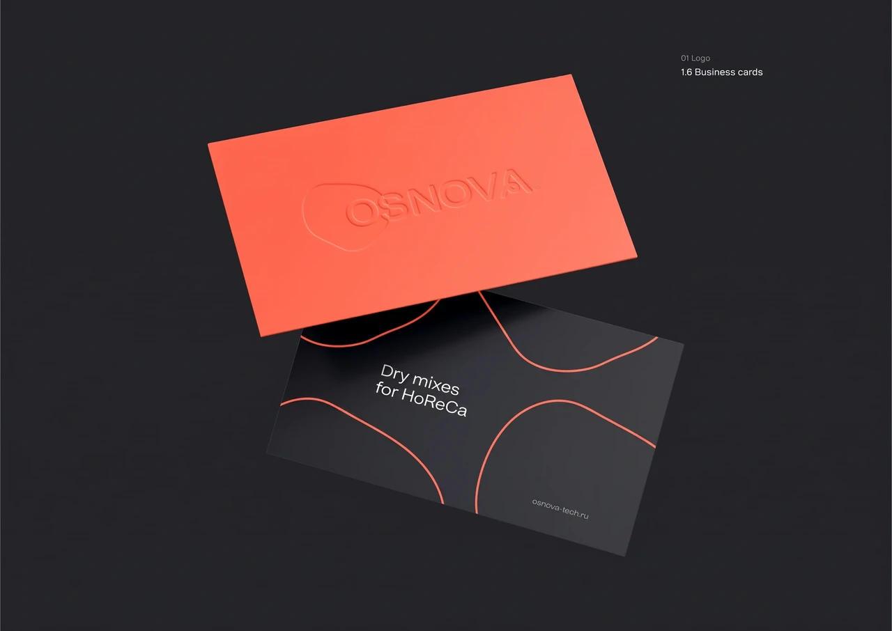 Osnova: Business cards using the outline pattern.