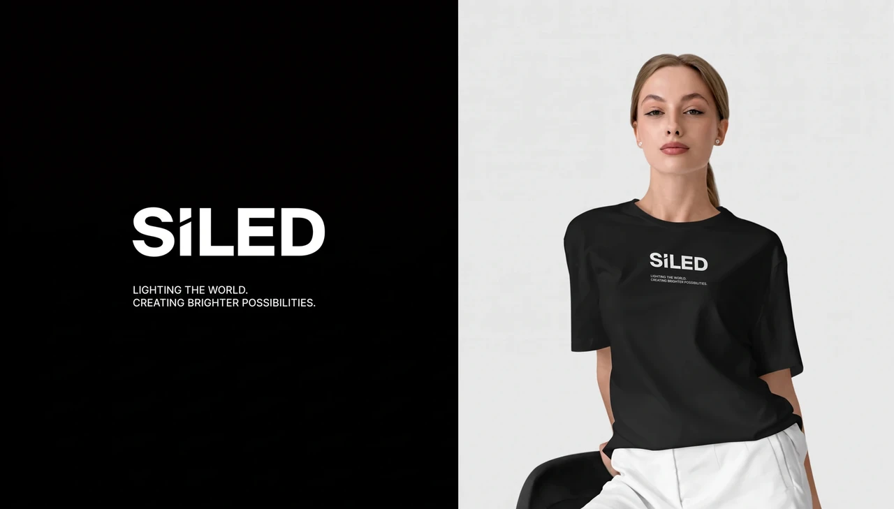 SiLED: A consistent wordmark on clothing.