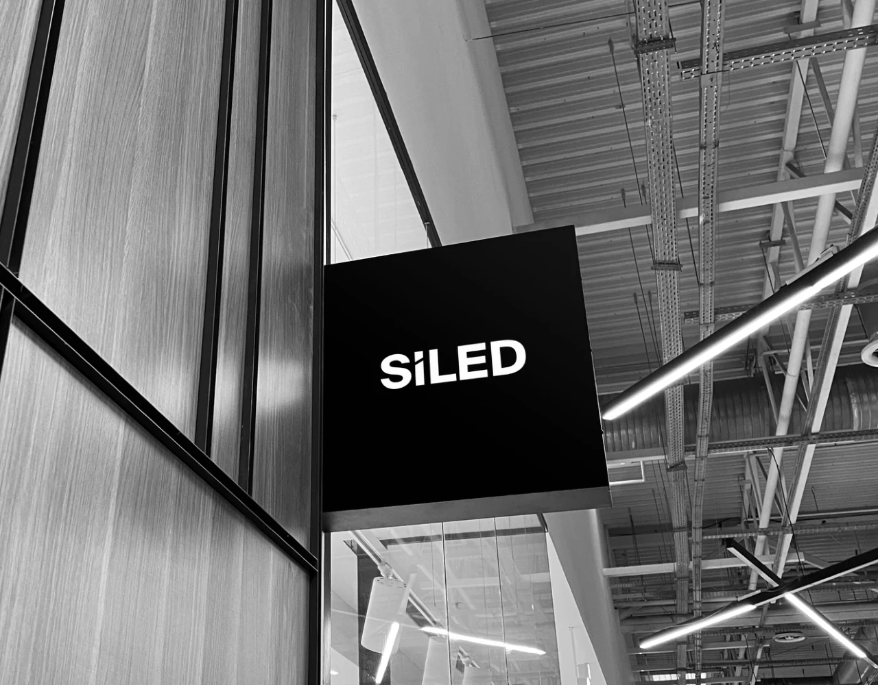 SiLED: The identity used on exterior signage.