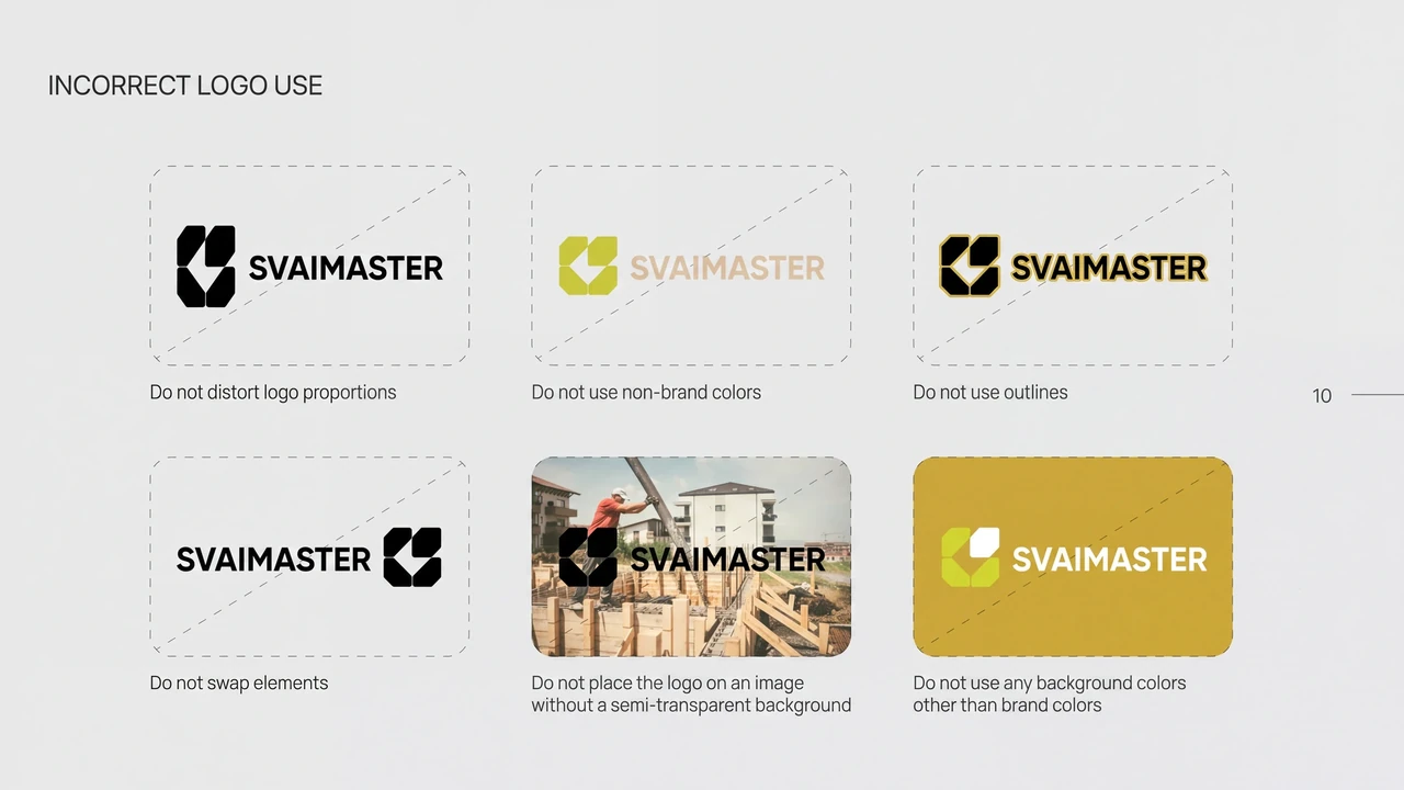 Svaimaster: Examples of incorrect logo use.