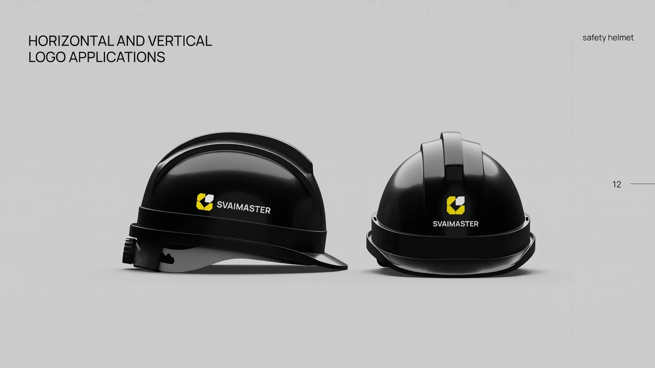 Svaimaster: Logo placement on safety helmets.