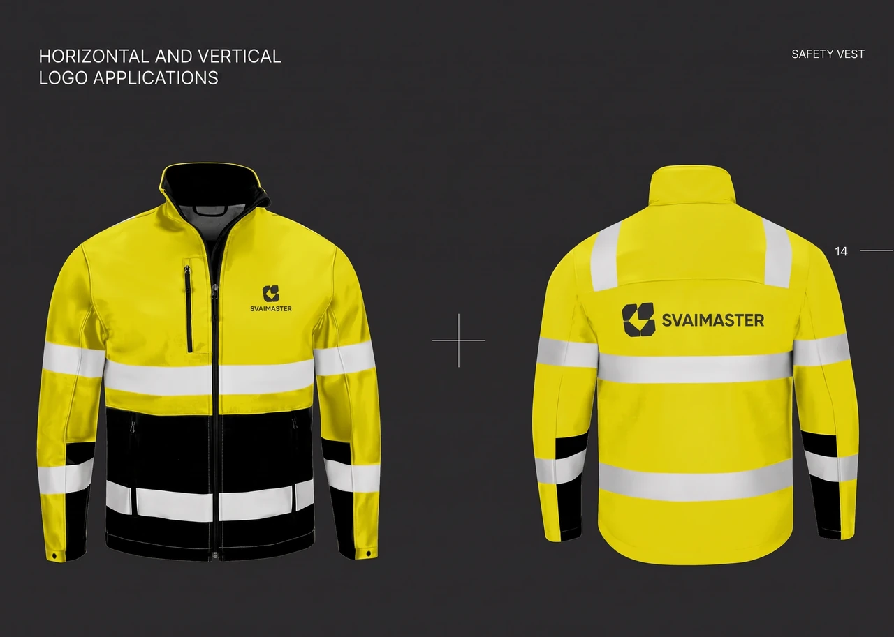Svaimaster: Brand application on workwear.