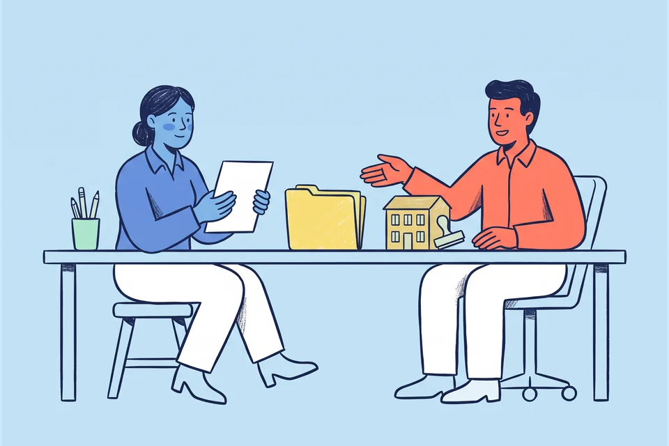 A business consultant and founder review company setup documents.