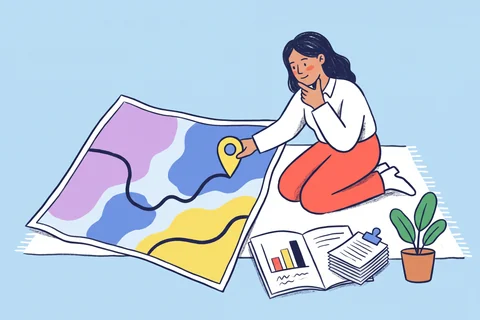 A researcher maps out a market.