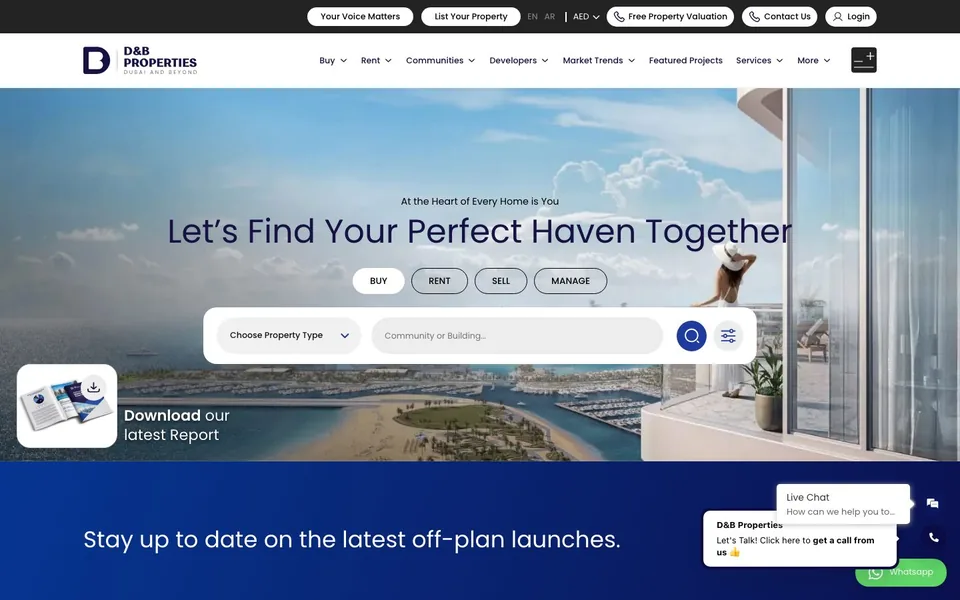 D and B Properties homepage