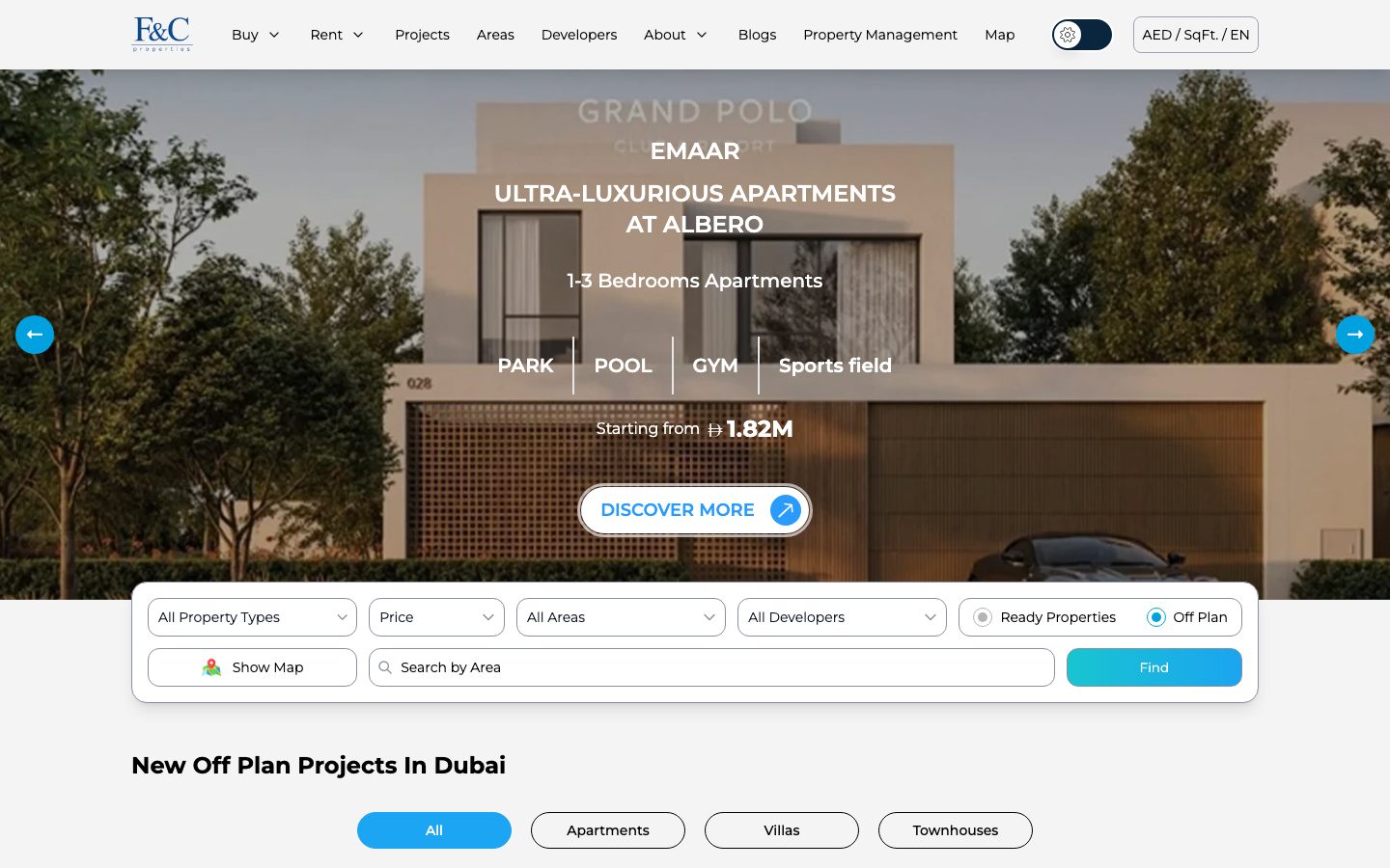 F&C Properties homepage